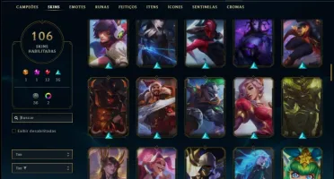 Conta prata 2 com 128 champs e 106 skins