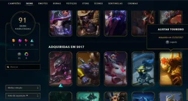 Conta Ouro IV, 91skin 139 campeões