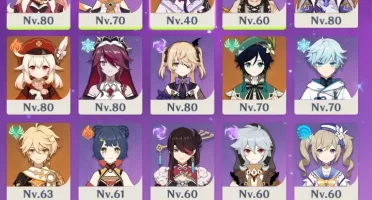 Conta Rank 50: Klee, Venti, Baal, Keqing, Lança Celestial.