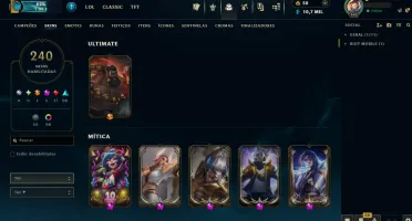 Conta LOL e Valorant - 240 Skins, Nivel 440, MMR Plat/Esm