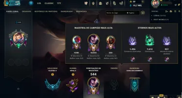 Conta LOL e Valorant - 240 Skins, Nivel 440, MMR Plat/Esm