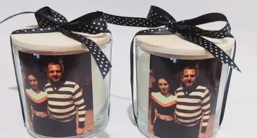 Vela Aromática Personalizada com Foto Dia dos Pais