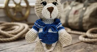 Urso Marinheiro Médio Amigurumi