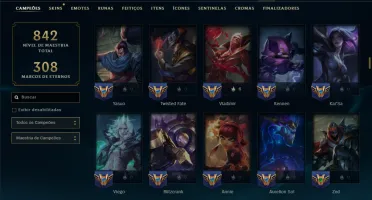 Esmeralda 4 com TODOS os Champs e 407 Skins +2 Raras