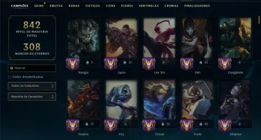 Esmeralda 4 com TODOS os Champs e 407 Skins +2 Raras