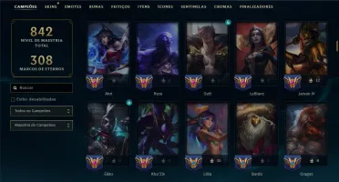 Esmeralda 4 com TODOS os Champs e 407 Skins +2 Raras