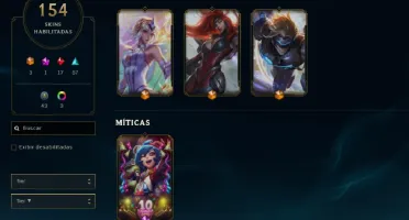 Conta LoL - Ouro 1 - Todos os Campeões do Jogo - 154 skins