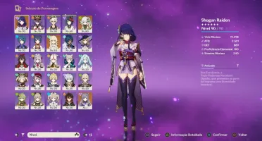Raiden C2+BIS Nahida Bennett+Falcão Sara+Harpa Celestial