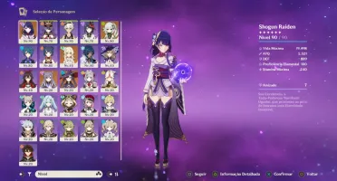 Raiden C2+BIS Nahida Bennett+Falcão Sara+Harpa Celestial