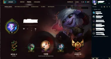 Conta de Legue of Legends - Ouro 4 - 20 campeões