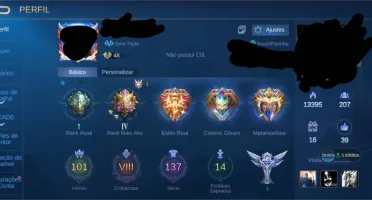 Conta Mobile Legends 137 skins
