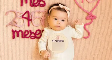Kit Mêsversário com Nome personalizado em tricotin
