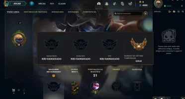 Conta Unranked - MMR Alto - Ouro 1 S11 - PROMOÇÃO