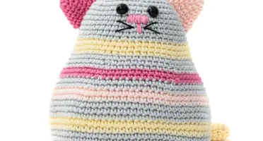 Gato Listrado Peso de Porta em Amigurumi