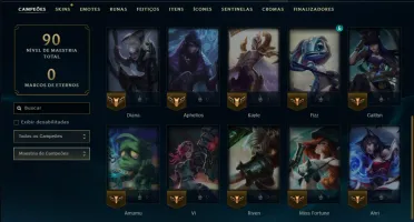 Unranked com 25 Champs e 6 Skins