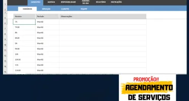 Planilha Agendamentos De Serviços Modelo Editável