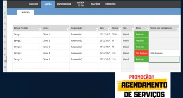 Planilha Agendamentos De Serviços Modelo Editável