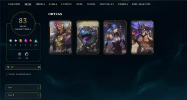 Unranked com 120 Champs e 83 Skins +2 Prestigios