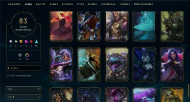 Unranked com 120 Champs e 83 Skins +2 Prestigios