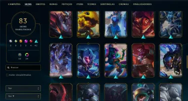 Unranked com 120 Champs e 83 Skins +2 Prestigios