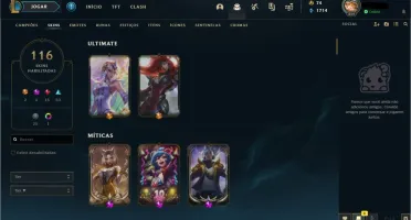 CONTA LOL 116 SKINS GOLD 4 NVL 259