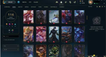 CONTA LOL 116 SKINS GOLD 4 NVL 259