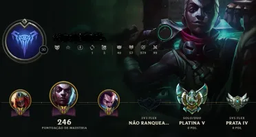 Conta de lol platina V , faltando 23 campeões