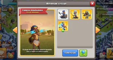 Clash of Clans Cv14 semi full com várias skins de heróis