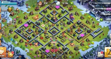Clash of Clans Cv14 semi full com várias skins de heróis