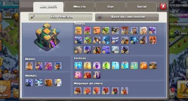 Clash of Clans Cv14 semi full com várias skins de heróis