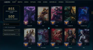 Prata 4 com TODOS os Champs e 197 Skins ( Nivel 1077 )