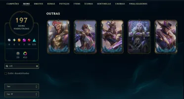 Prata 4 com TODOS os Champs e 197 Skins ( Nivel 1077 )