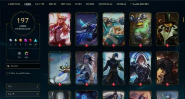 Prata 4 com TODOS os Champs e 197 Skins ( Nivel 1077 )