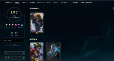 Prata 4 com TODOS os Champs e 197 Skins ( Nivel 1077 )