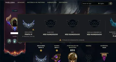 Prata 4 com TODOS os Champs e 197 Skins ( Nivel 1077 )