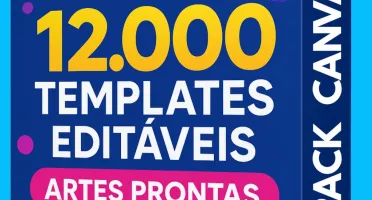 Pack com +12.000 Templates Editáveis no Canva