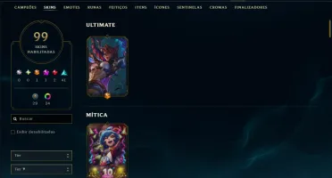 Diamante 4 com TODOS os Champs e 99 Skins ( SUP / ADC )