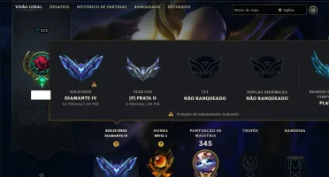 Diamante 4 com TODOS os Champs e 99 Skins ( SUP / ADC )