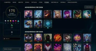 Diamante 4 com TODOS os Champs e 99 Skins ( SUP / ADC )