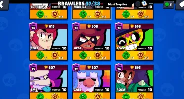 Brawl Stars - Recorde 21k - 37 brawlers full
