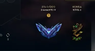 Conta LoL diamante 4 com 67% de winrate.
