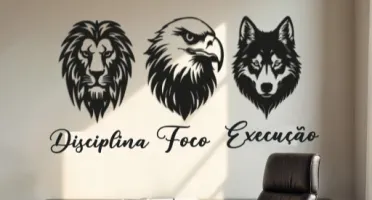 Kit 6 Peças Animais Disciplina Foco Execução em MDF