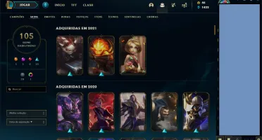 CONTA LOL - 149 CHAMPS E 105 SKINS - OURO COM MMR ALTO