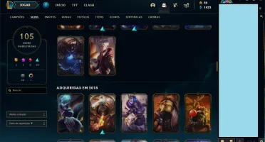 CONTA LOL - 149 CHAMPS E 105 SKINS - OURO COM MMR ALTO