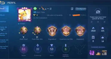 Conta Mobile Legends (Mítico com 58 skins)
