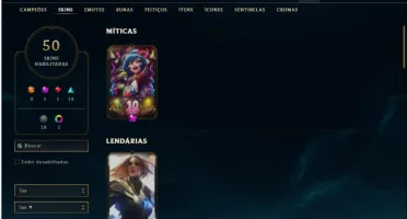 Conta Unranked com 50 Skins e 88 Champs