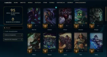 Ouro 4 com 45 Champs e 6 Skins
