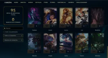 Ouro 4 com 45 Champs e 6 Skins
