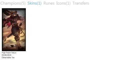 CONTA LV16 COM YASUO + SKIN PROCURADO