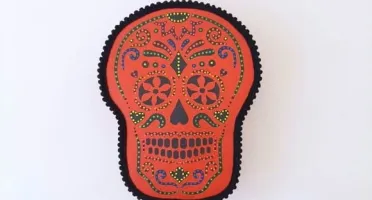 Quadro Box Caveira Mexicana Vermelha